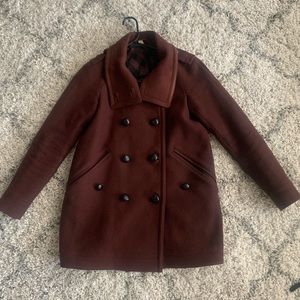 Burberry | amazing burgundy deep red pea coat EUC